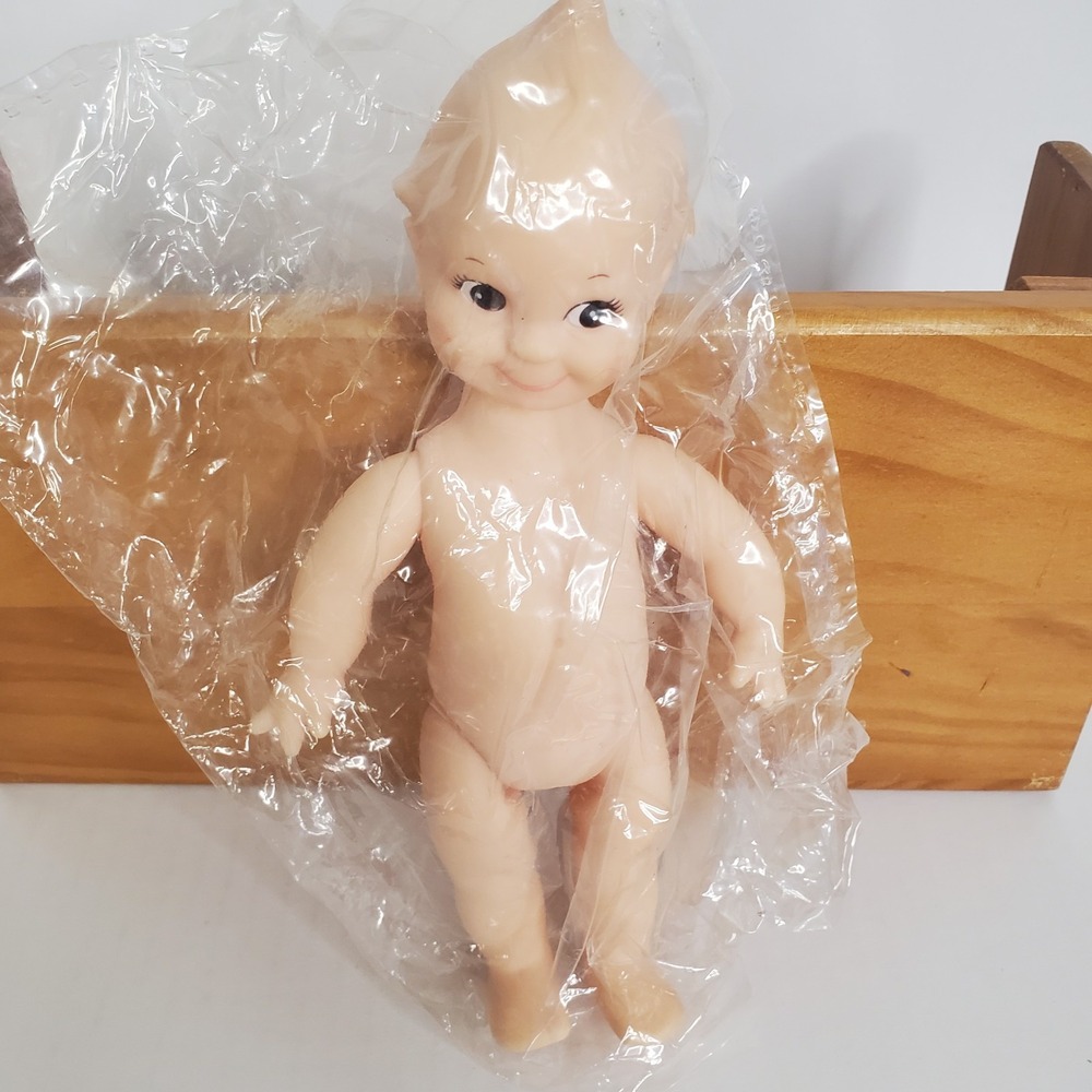 Vintage Rose Art Soft rubber 8" Tall KEWPIE DOLL Kitschy Cute NOS